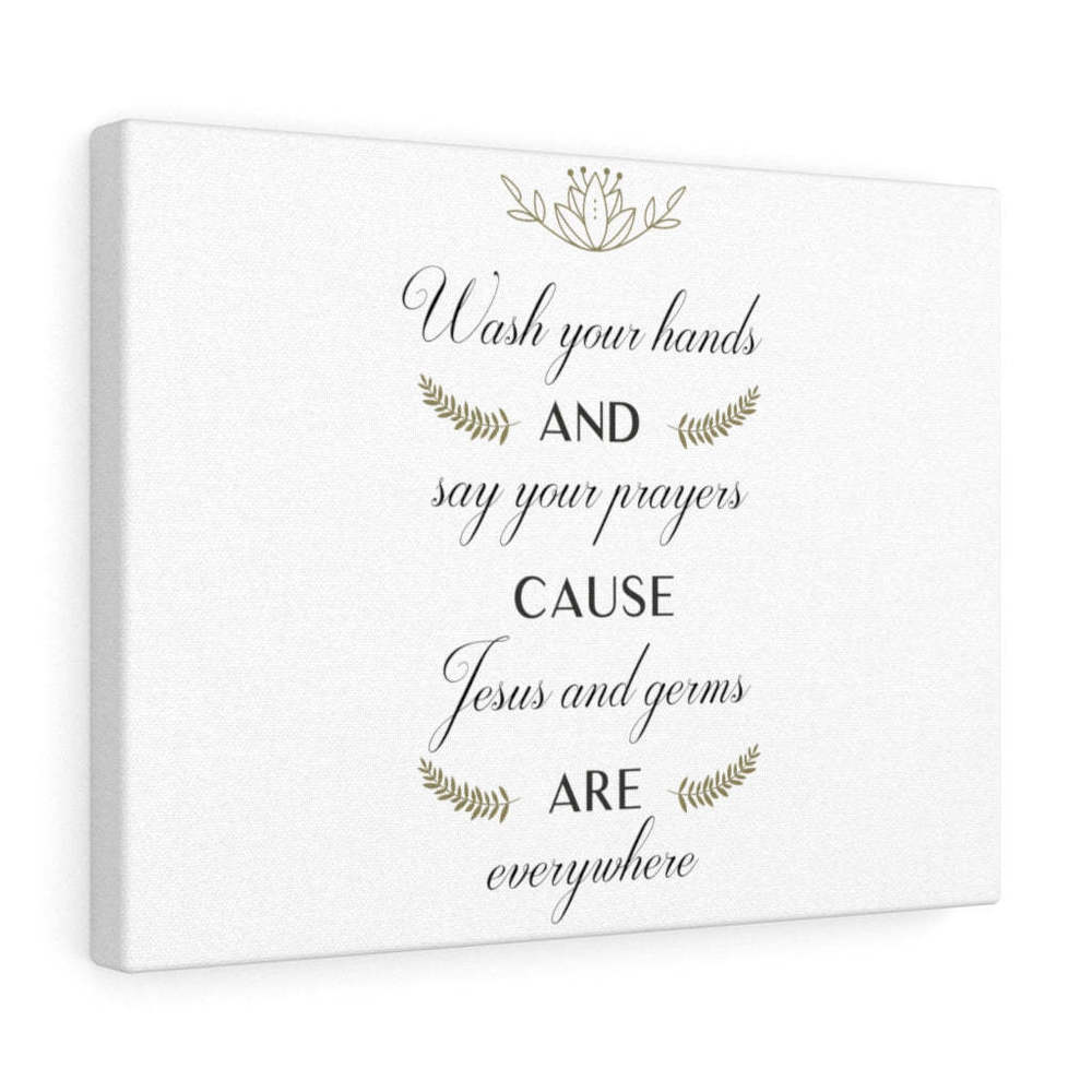 Scripture Sign  Say Your Prayers Bible Verse Canvas Christian Wall Art Ready to